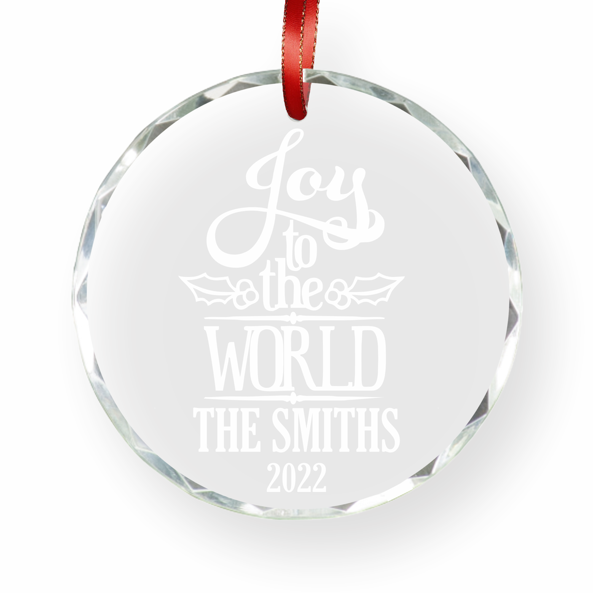 Joy to the World | Personalized Crystal Ornament